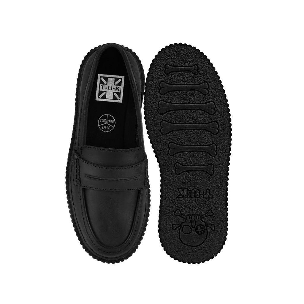 TUK Shoes Vintage Creeper Black Leather Loafer