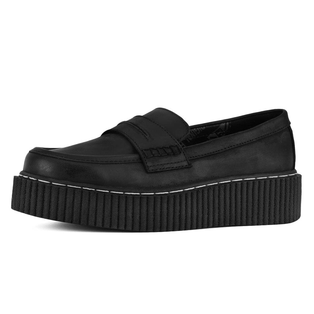 TUK Shoes Vintage Creeper Black Leather Loafer