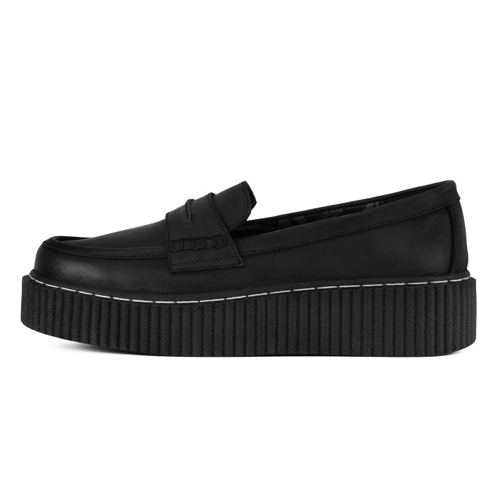 TUK Shoes Vintage Creeper Black Leather Loafer