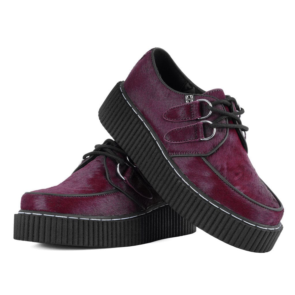 TUK Shoes Vintage Creeper Burgundy Cow Hair