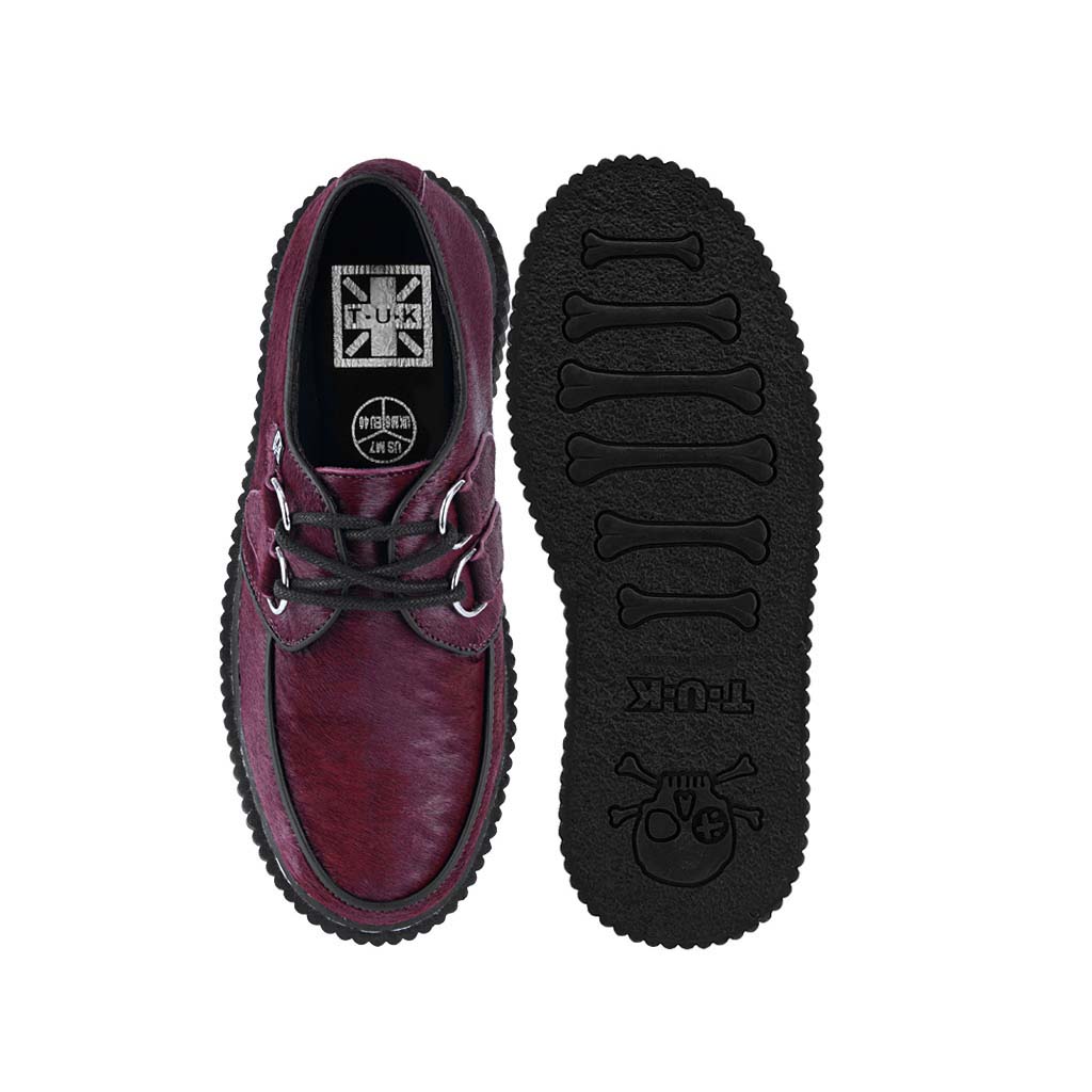 TUK Shoes Vintage Creeper Burgundy Cow Hair