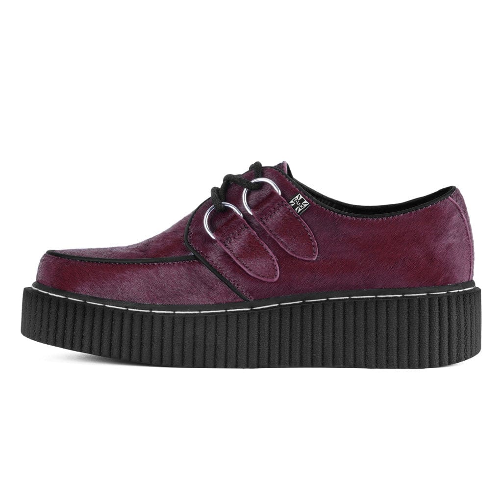 TUK Shoes Vintage Creeper Burgundy Cow Hair