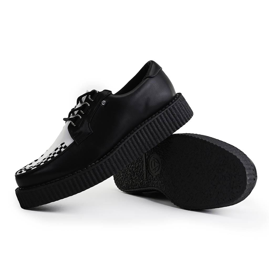 TUK Shoes Anarchic 3 Ring Creeper Black & White Leather