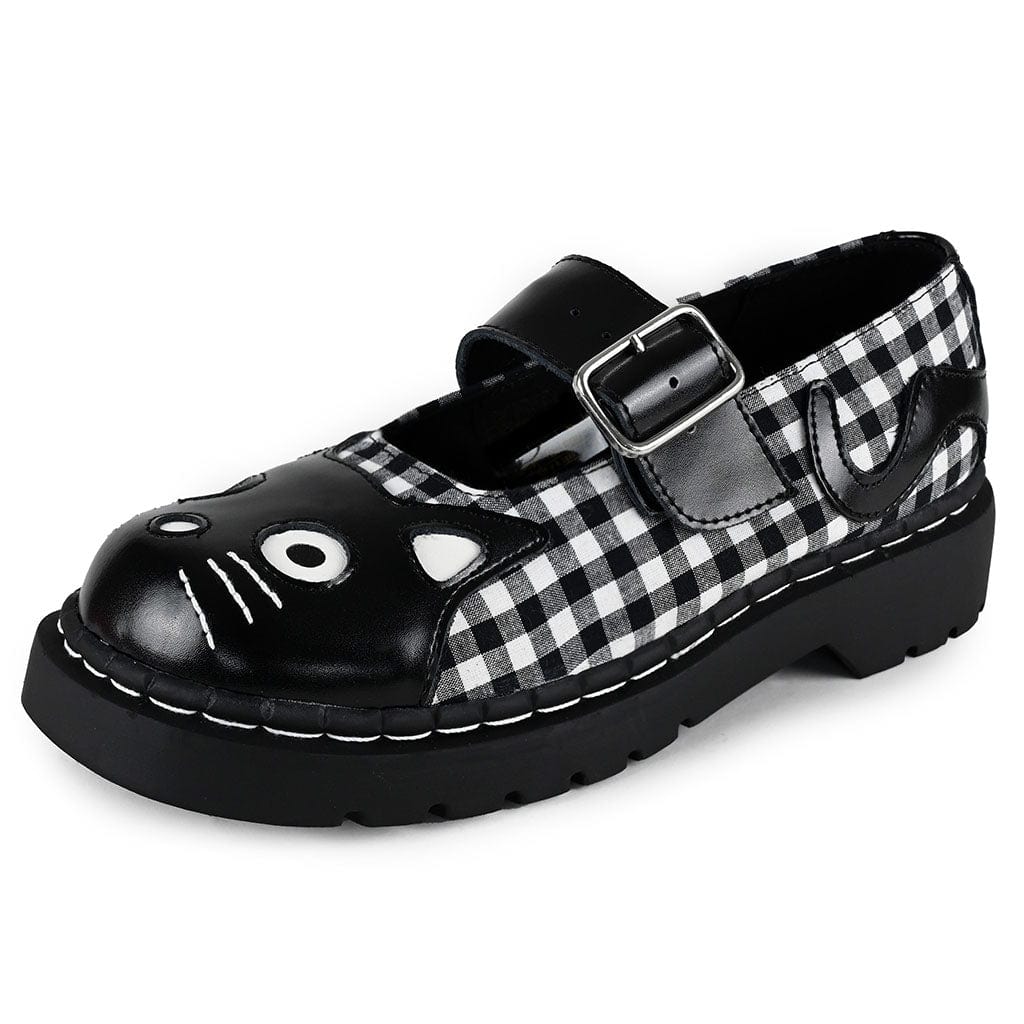TUK Shoes Mary Jane Kitty Black & White Gingham