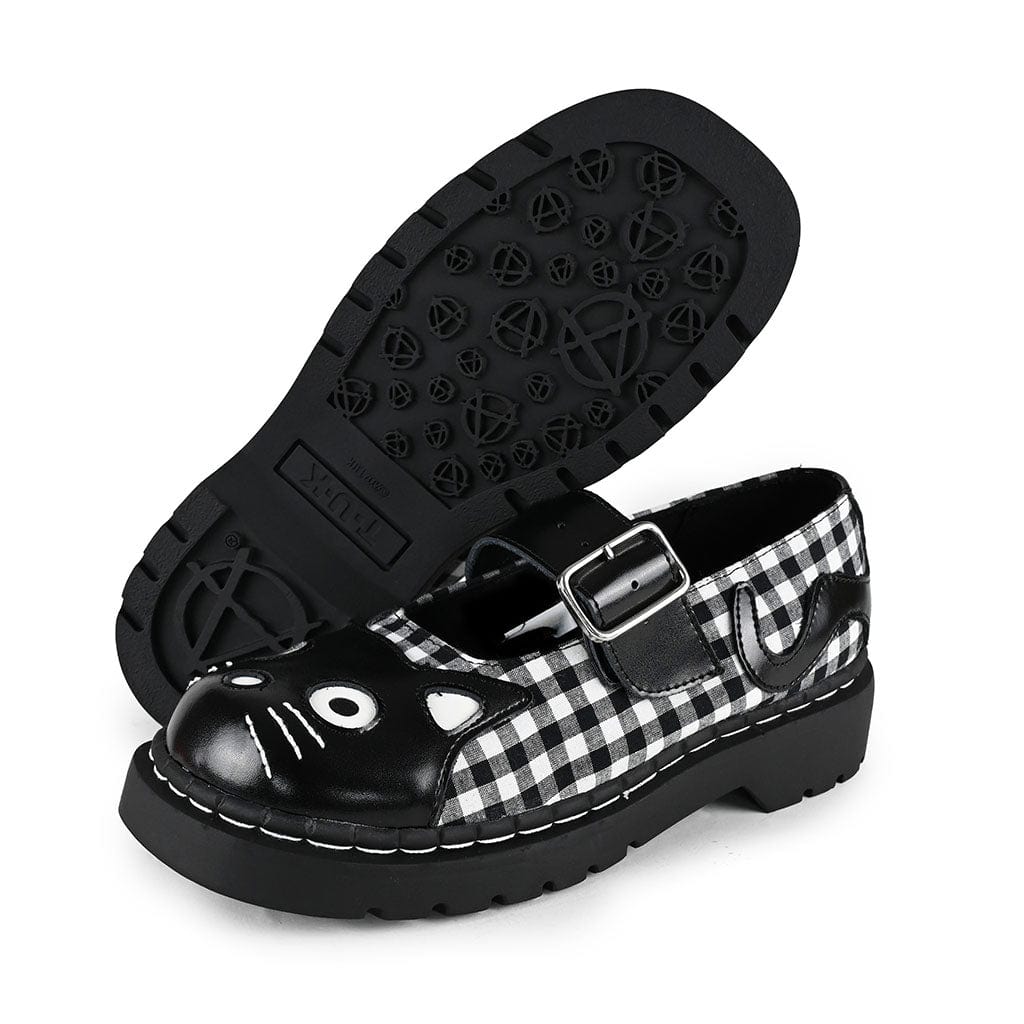 TUK Shoes Mary Jane Kitty Black & White Gingham