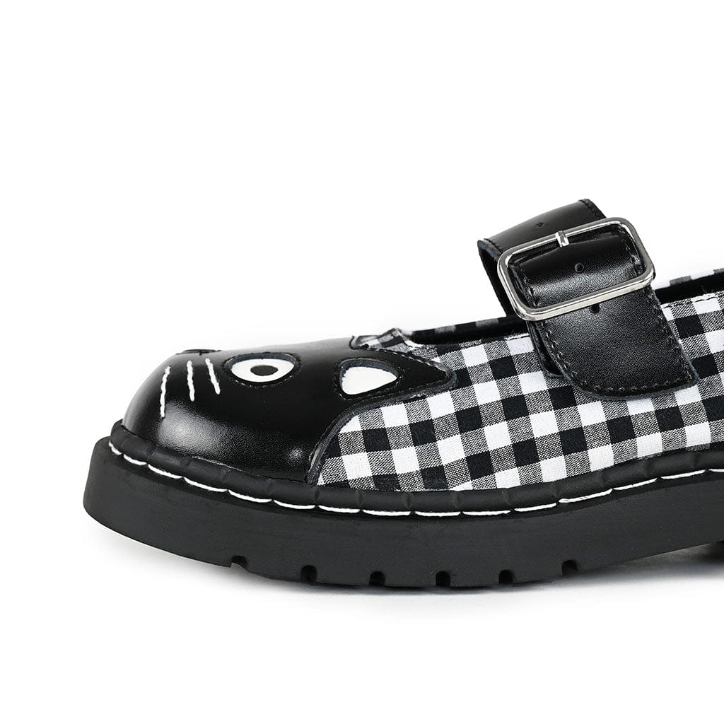 TUK Shoes Mary Jane Kitty Black & White Gingham