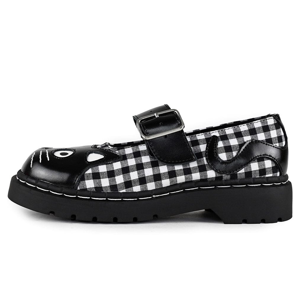 TUK Shoes Mary Jane Kitty Black & White Gingham