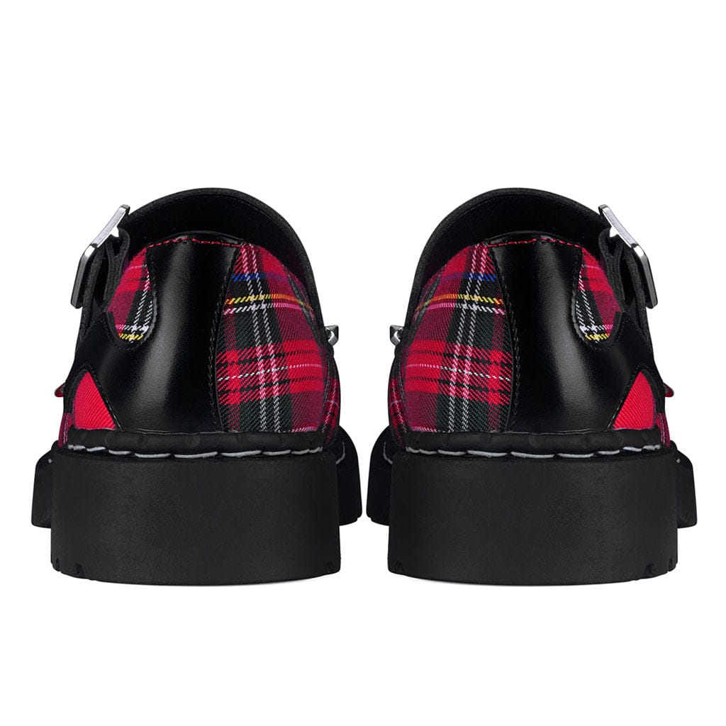 TUK Shoes Mary Jane Kitty Black & Tartan Punk