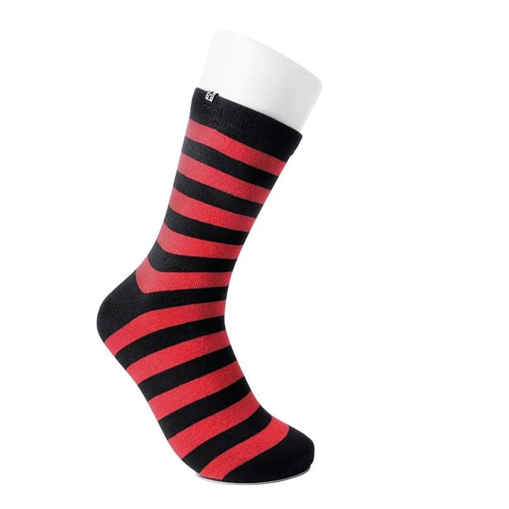 Red Black Stripe Womens Socks Red/Black Ankle Socks