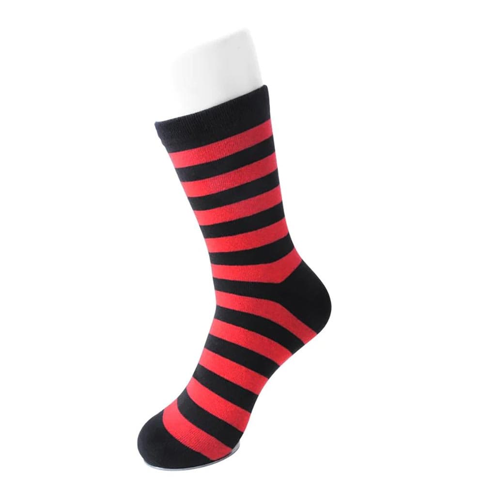 TUK Shoes Ankle Sock Red & Black Stripe Womens