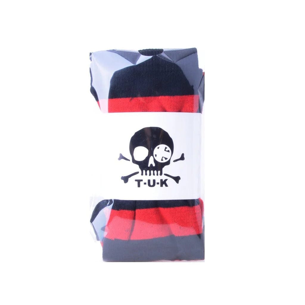 TUK Shoes Red & Black Striped Thigh High Sock