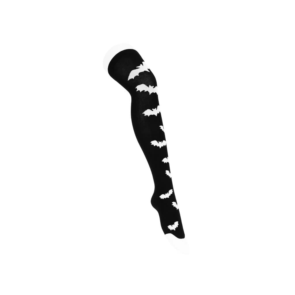 TUK Shoes Thigh High Black Knit Bat Sock Women's
