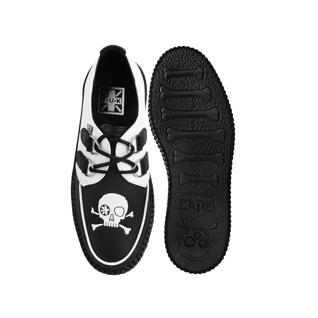 TUK Shoes Viva High Creeper Black & White Skull Print