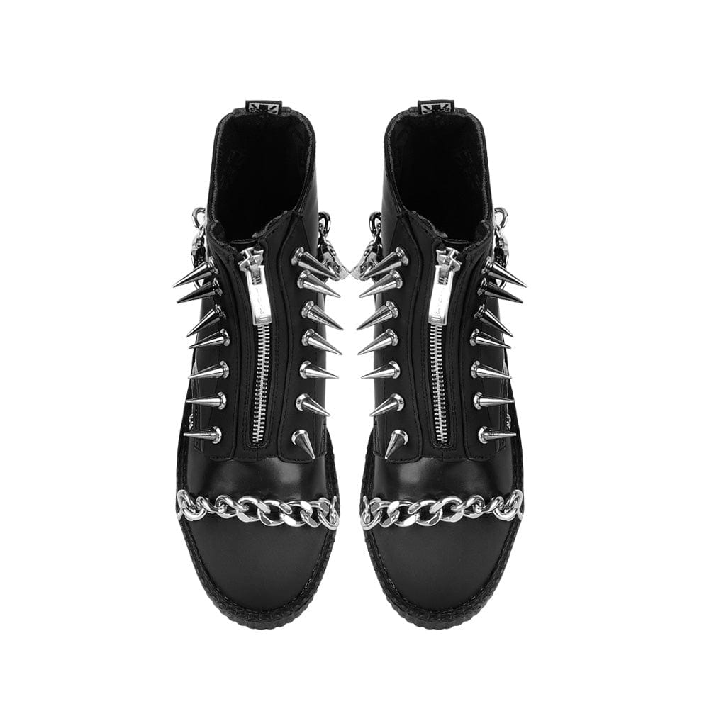 TUK Shoes Viva High Spiked Black Zipper Boot TUKskin™