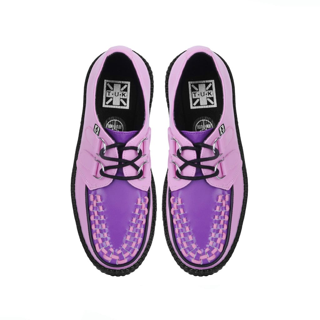 TUK Shoes Viva High Creeper Pink & Violet Leather