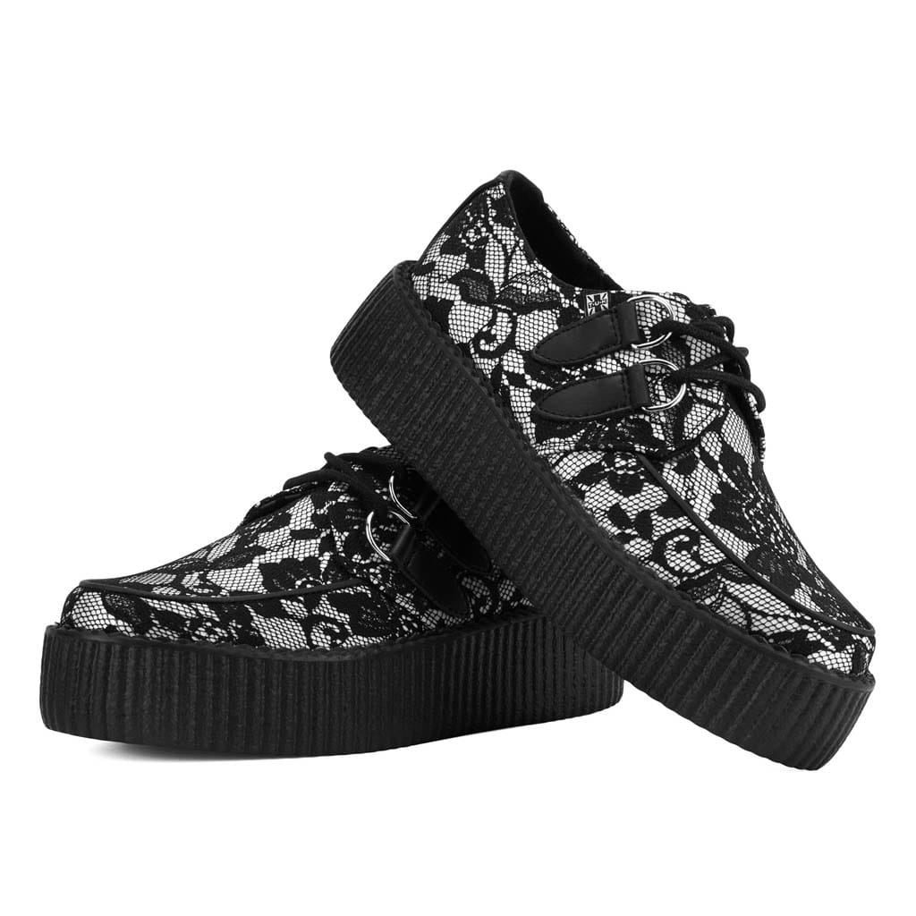 TUK Shoes Viva High Creeper Black/White Lace