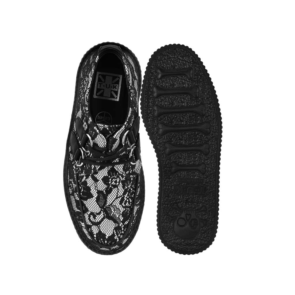 TUK Shoes Viva High Creeper Black/White Lace