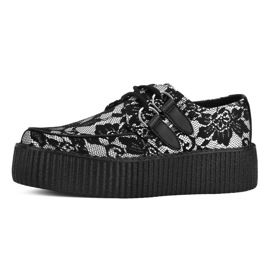 TUK Shoes Viva High Creeper Black/White Lace