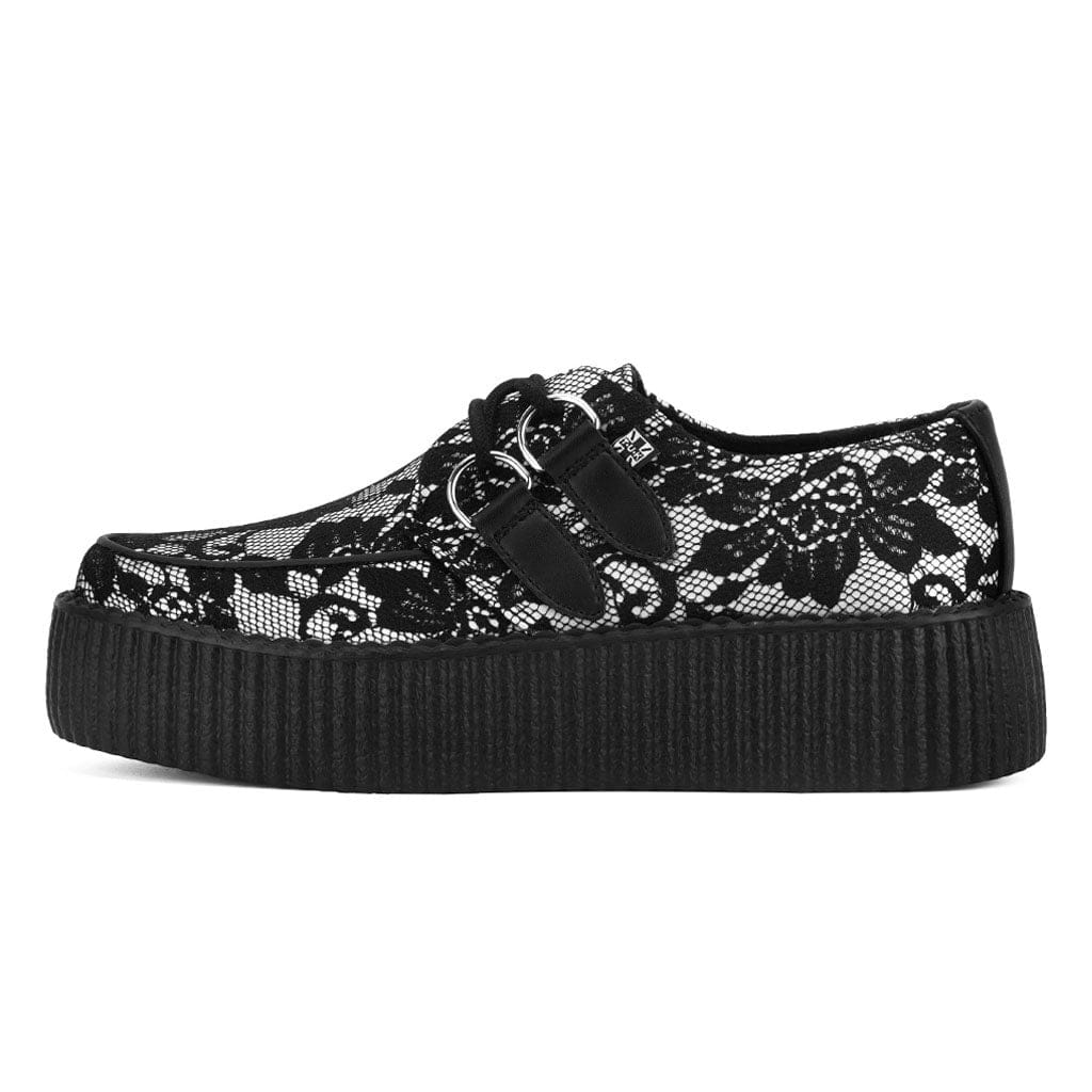 TUK Shoes Viva High Creeper Black/White Lace