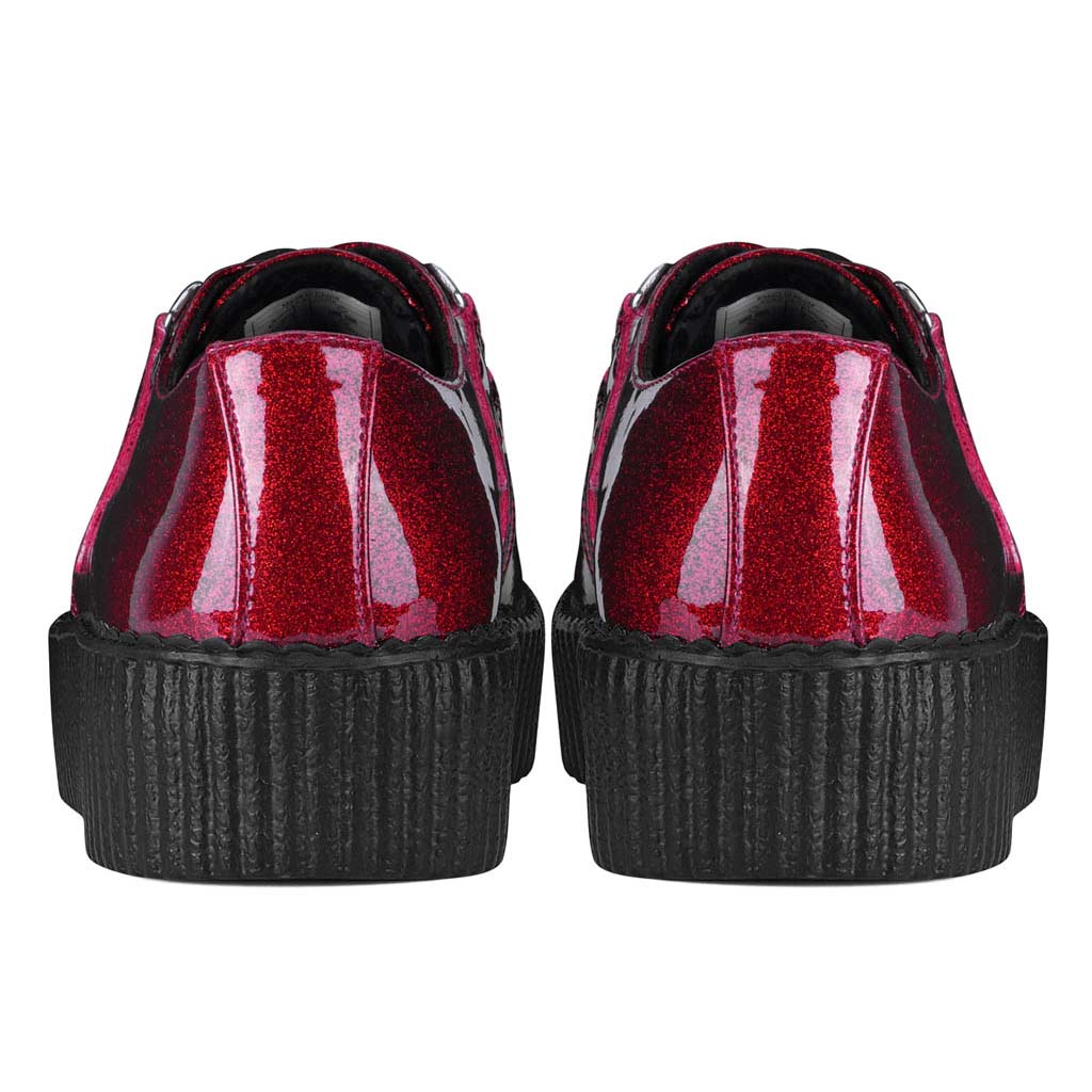 TUK Shoes Viva High Creeper Red Glitter