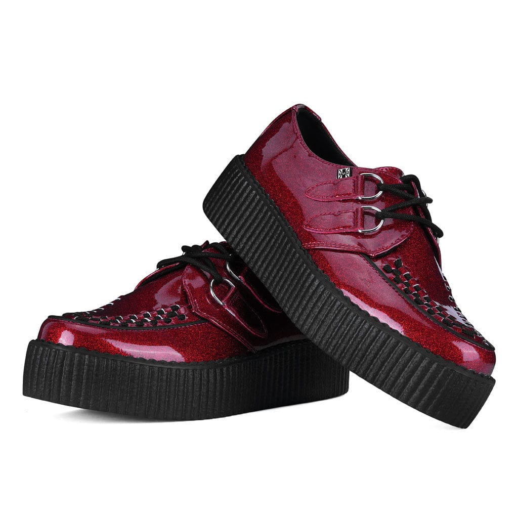 TUK Shoes Viva High Creeper Red Glitter