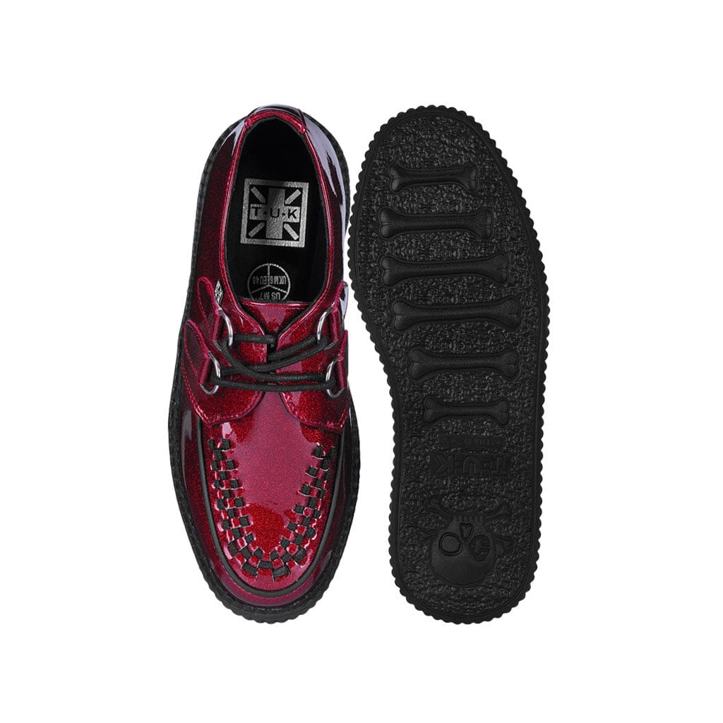 TUK Shoes Viva High Creeper Red Glitter
