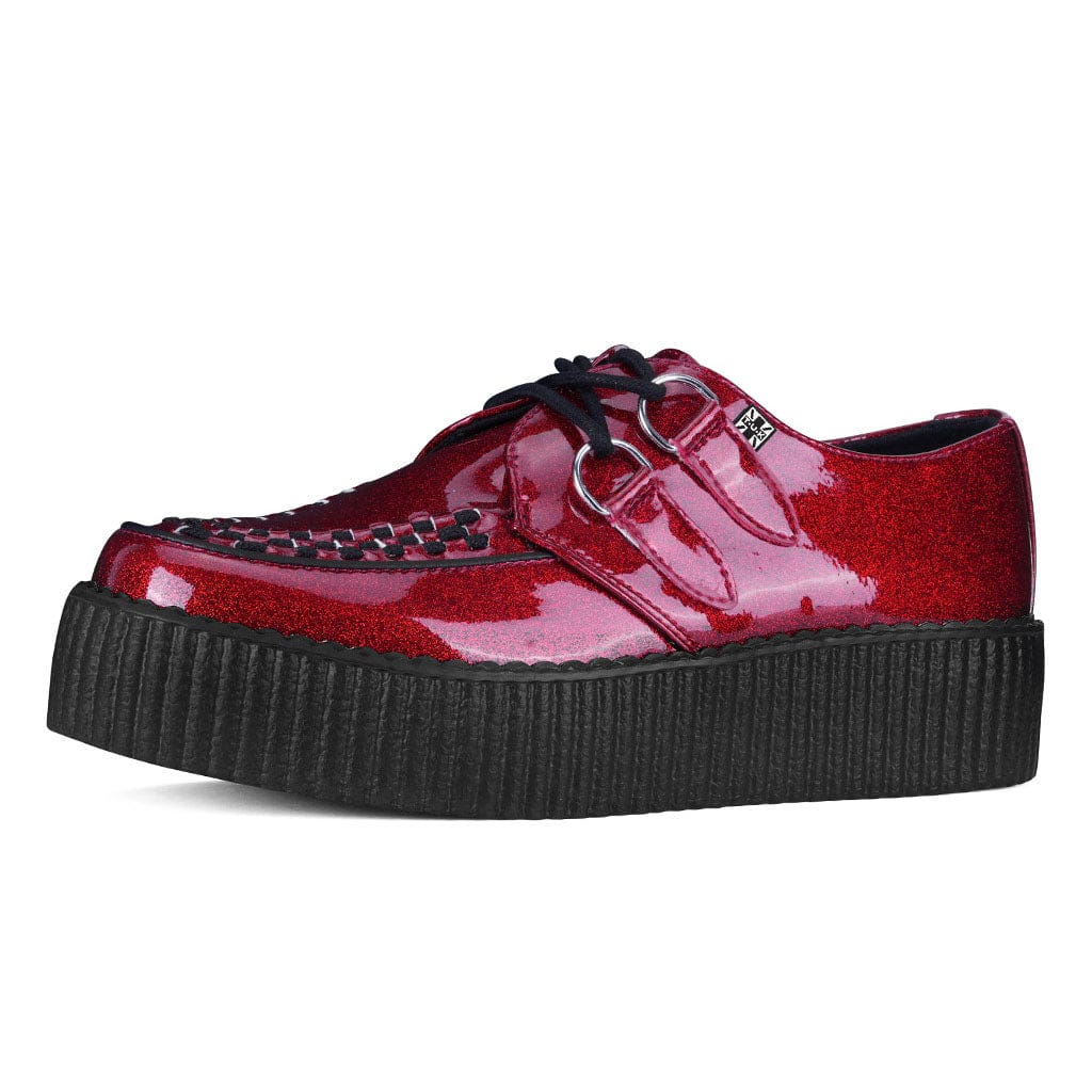 TUK Shoes Viva High Creeper Red Glitter