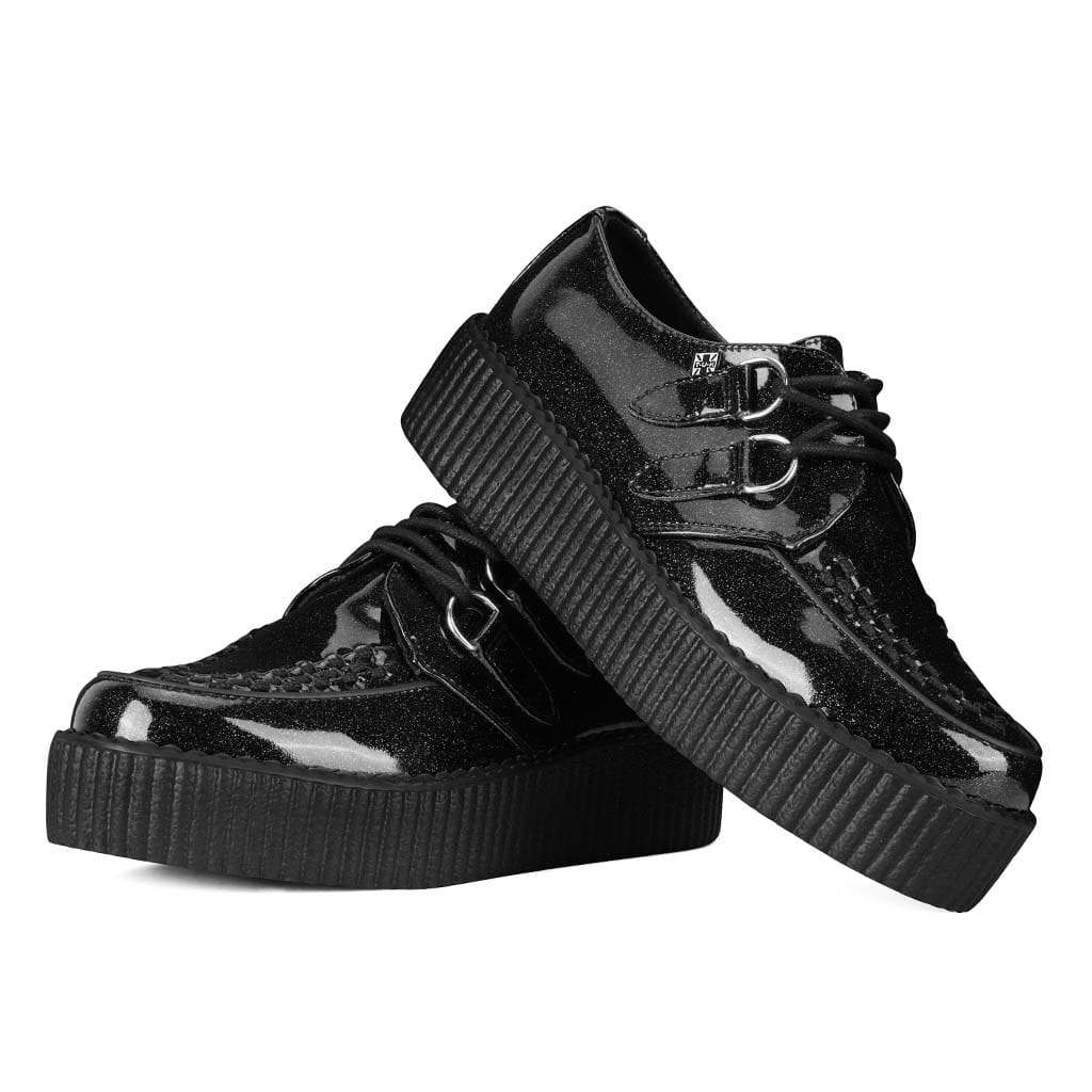 TUK Shoes Viva High Creeper Black Glitter
