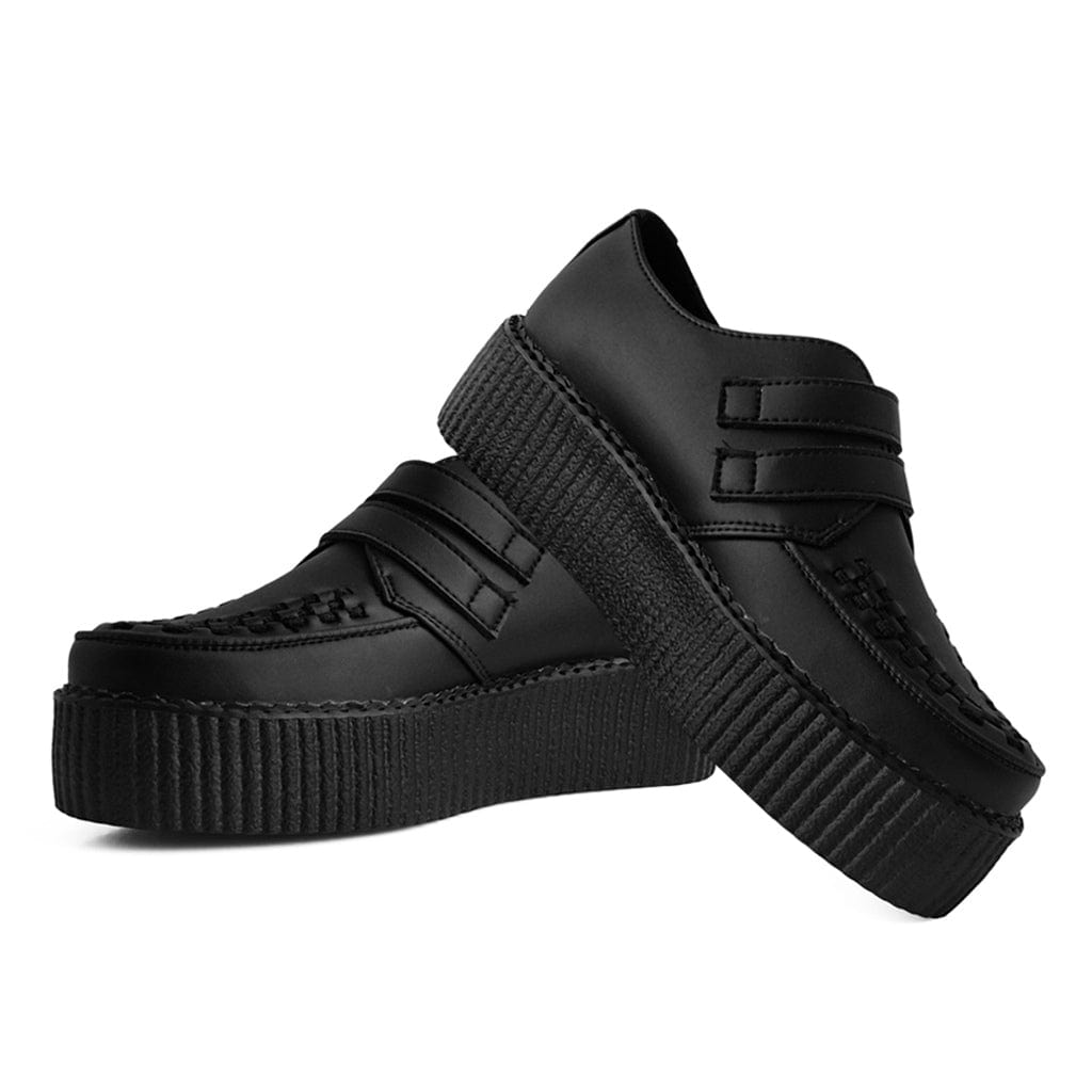 TUK Shoes Viva High Creeper Black 2 Strap Skull TUKskin™