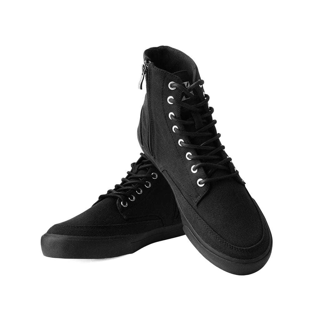 Creeper Sneaker Hi Top Black Canvas Shoes - Main Image
