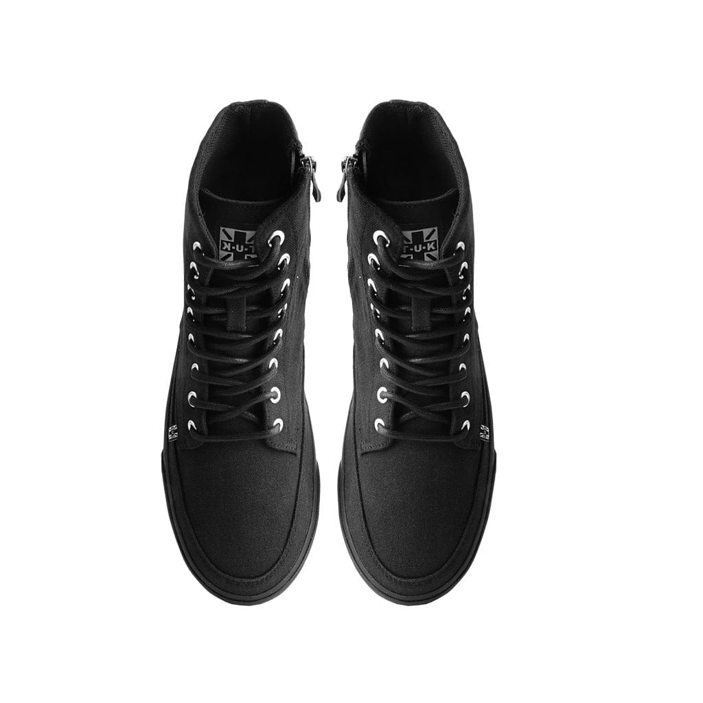 TUK Shoes High Creeper Sneaker Black Canvas