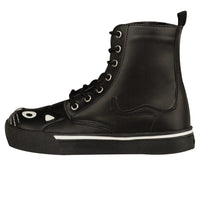 Kitty Combat Boot Black Vegan Leather