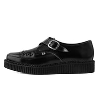 Pointed Creeper Monk Buckle Black Leather