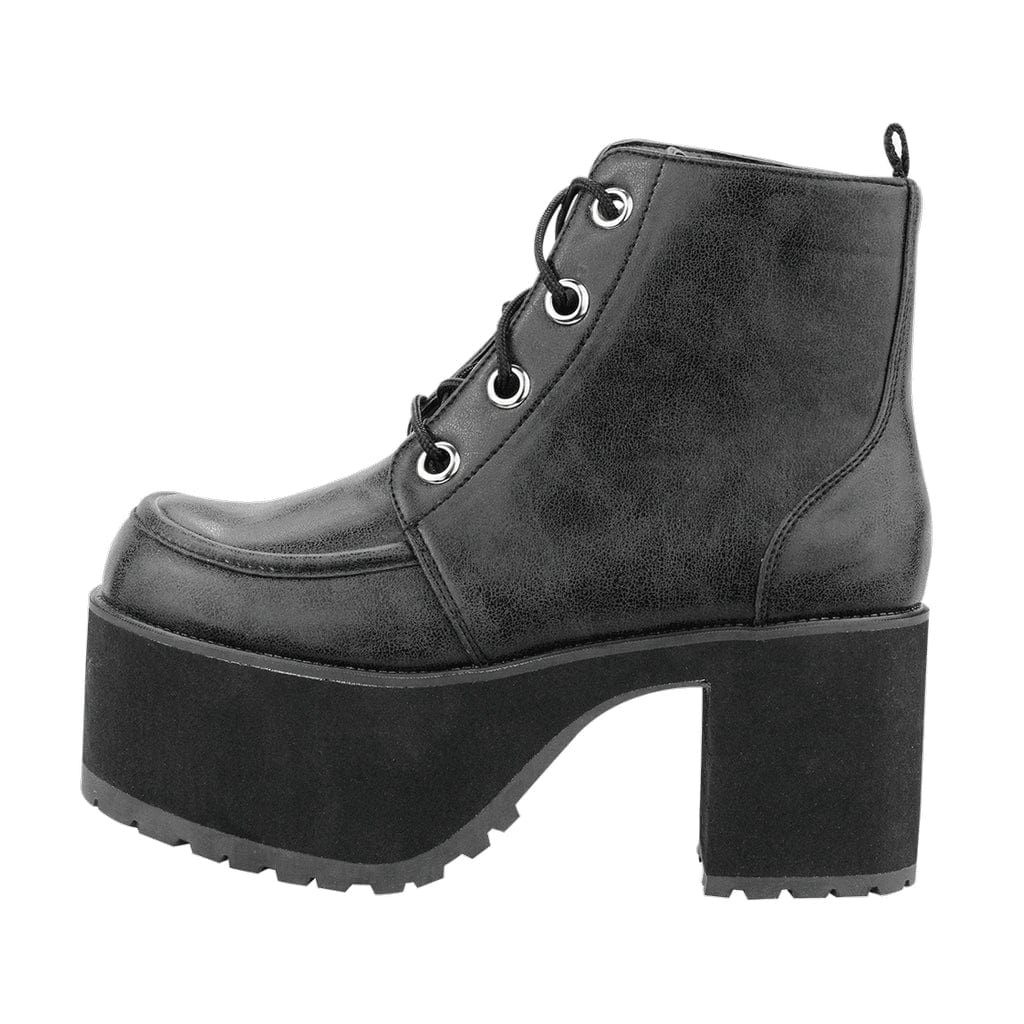 TUK Shoes Nosebleed Boot Distressed Black Faux Leather