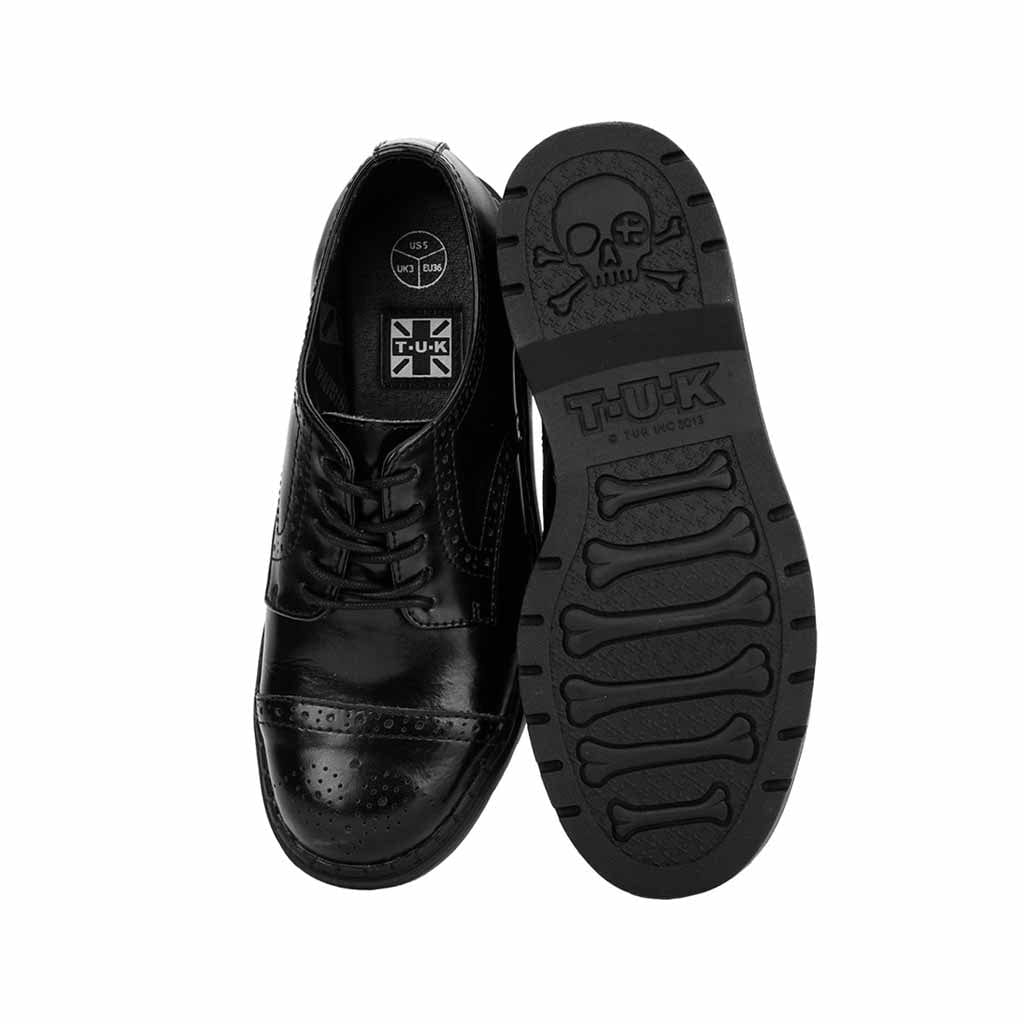 TUK Shoes Argyl Derby Shoe Black Leather