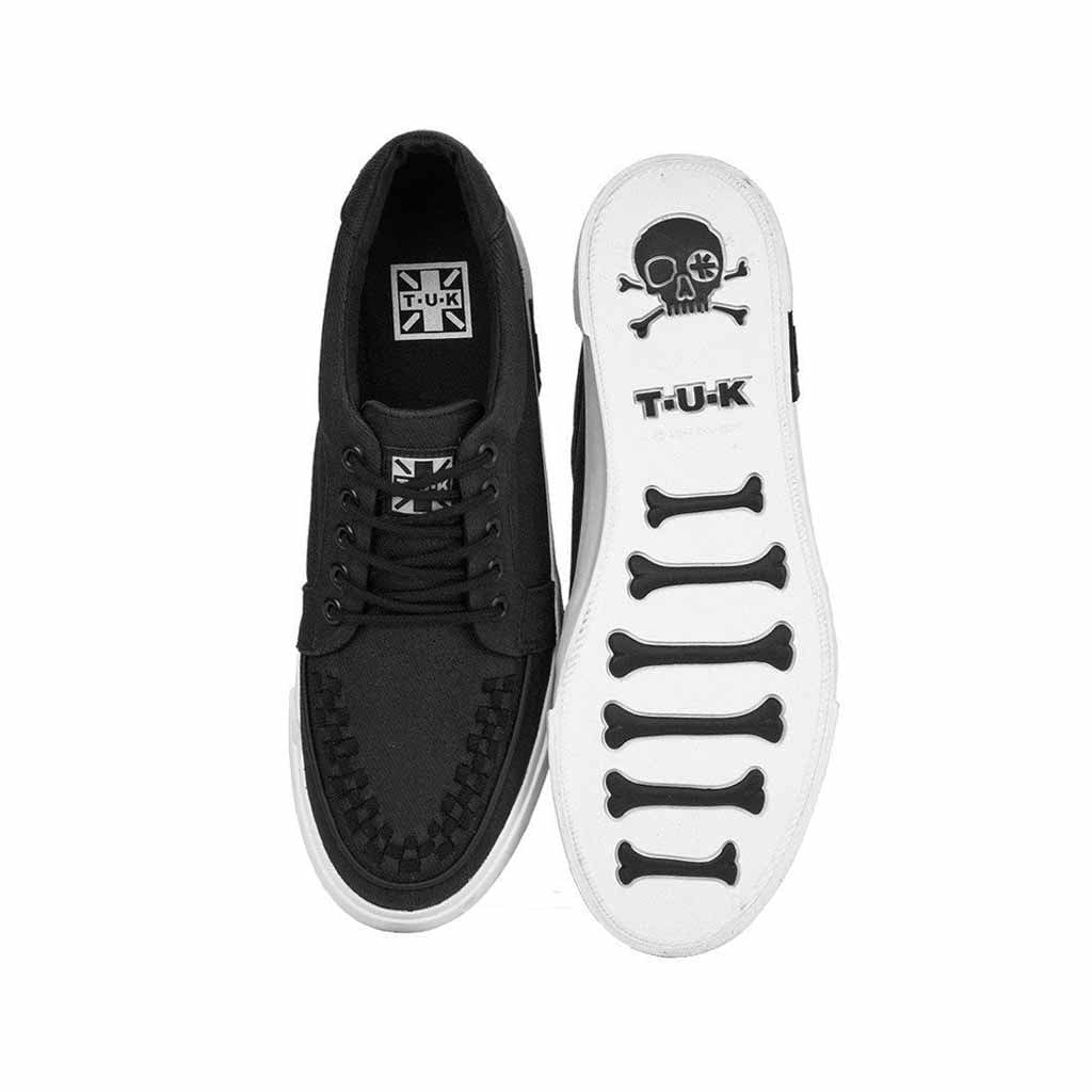 TUK Shoes VLK Creeper Sneaker Black Canvas / White Sole