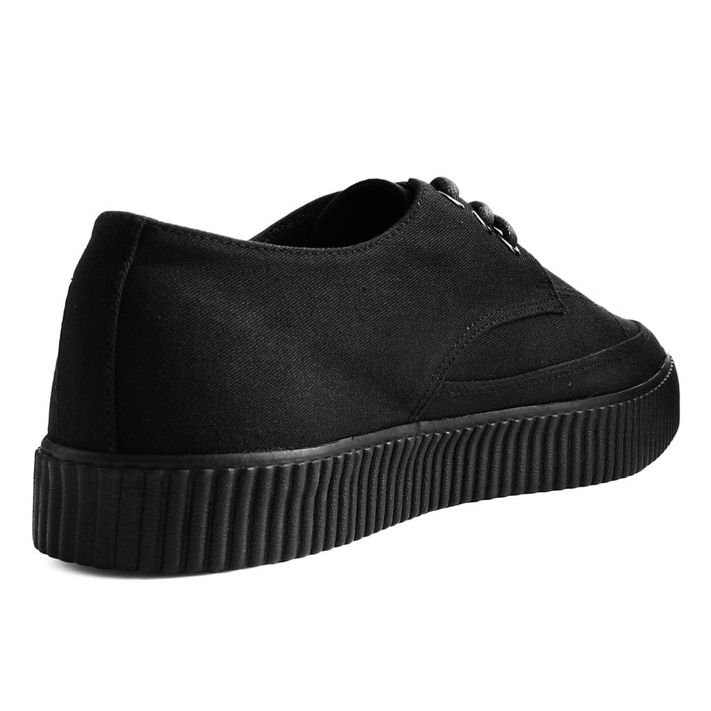 TUK Shoes Pointed Creeper Sneaker Lace-Up All Black