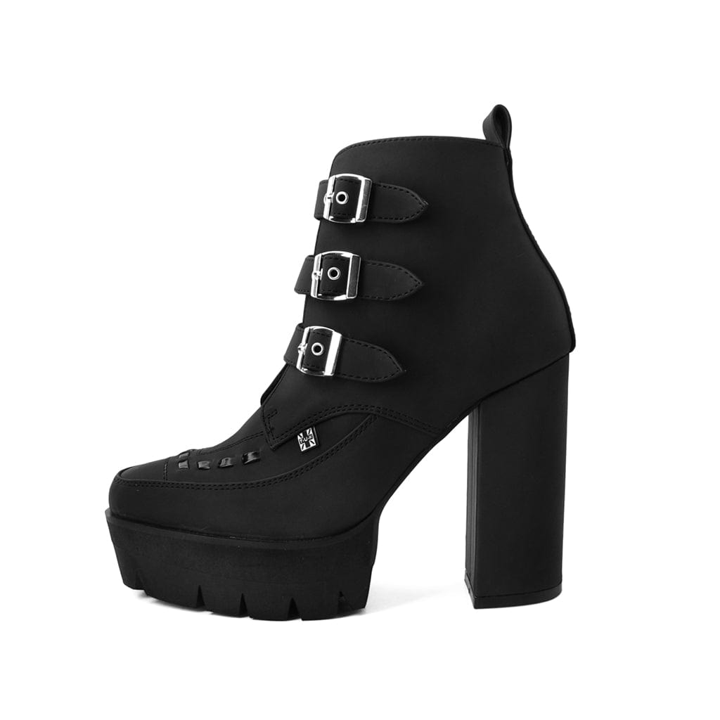Rockstar Pointed Platform 3-Buckle Boot Black