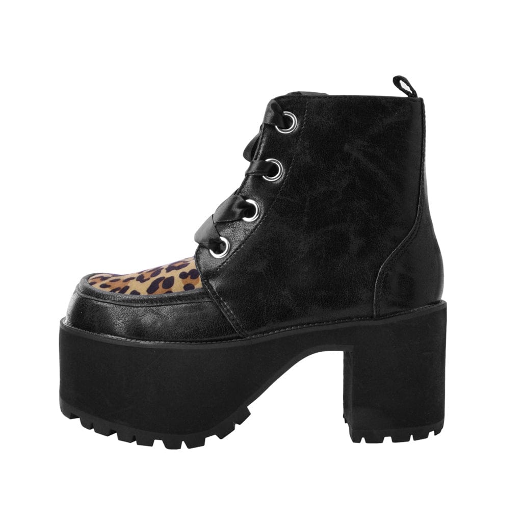 TUK Shoes Nosebleed Boot Black / Leopard Print