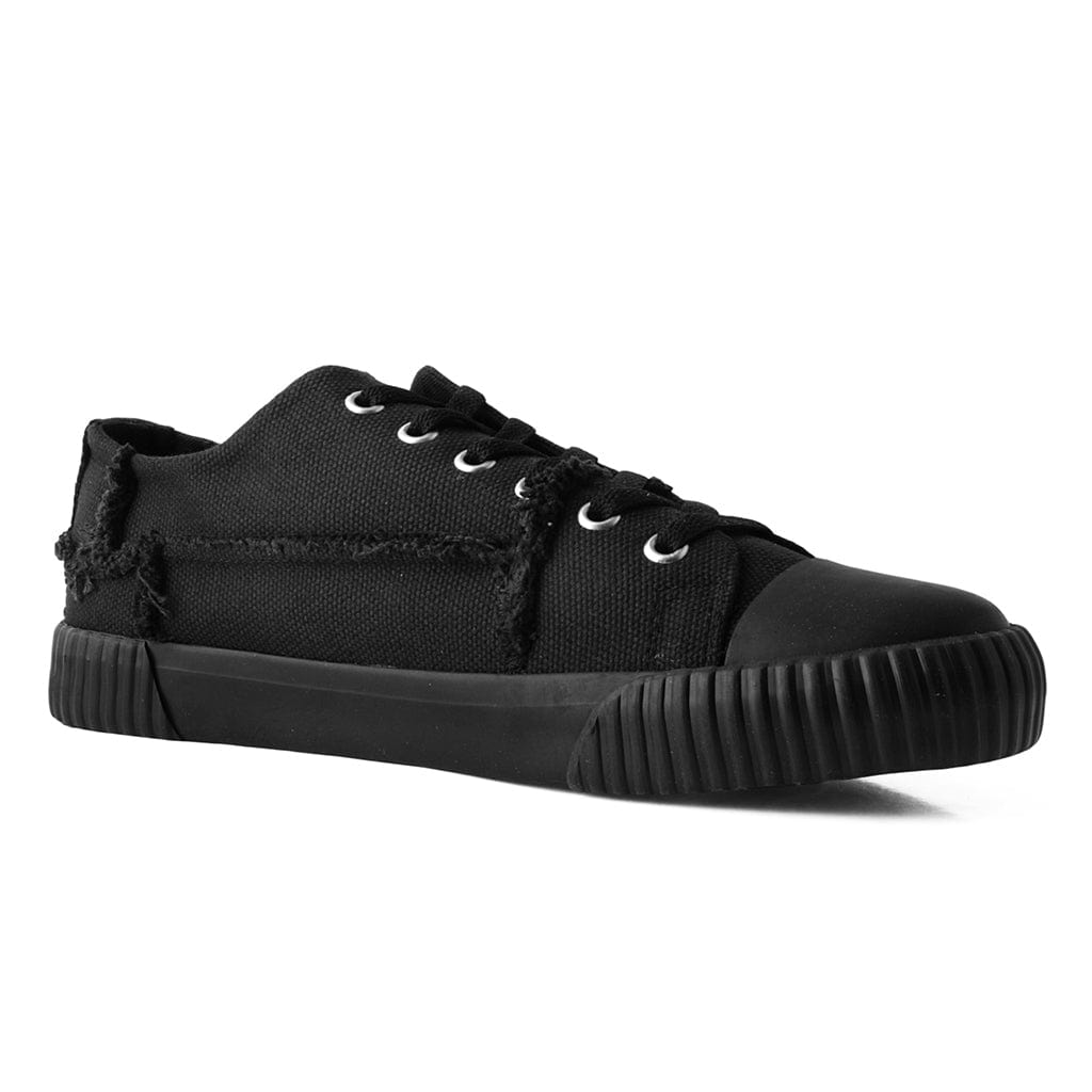 TUK Shoes Rubber Toe Sneaker Rough Cut Black Canvas