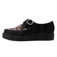 Pointed Creeper Black Suede & Leopard Print