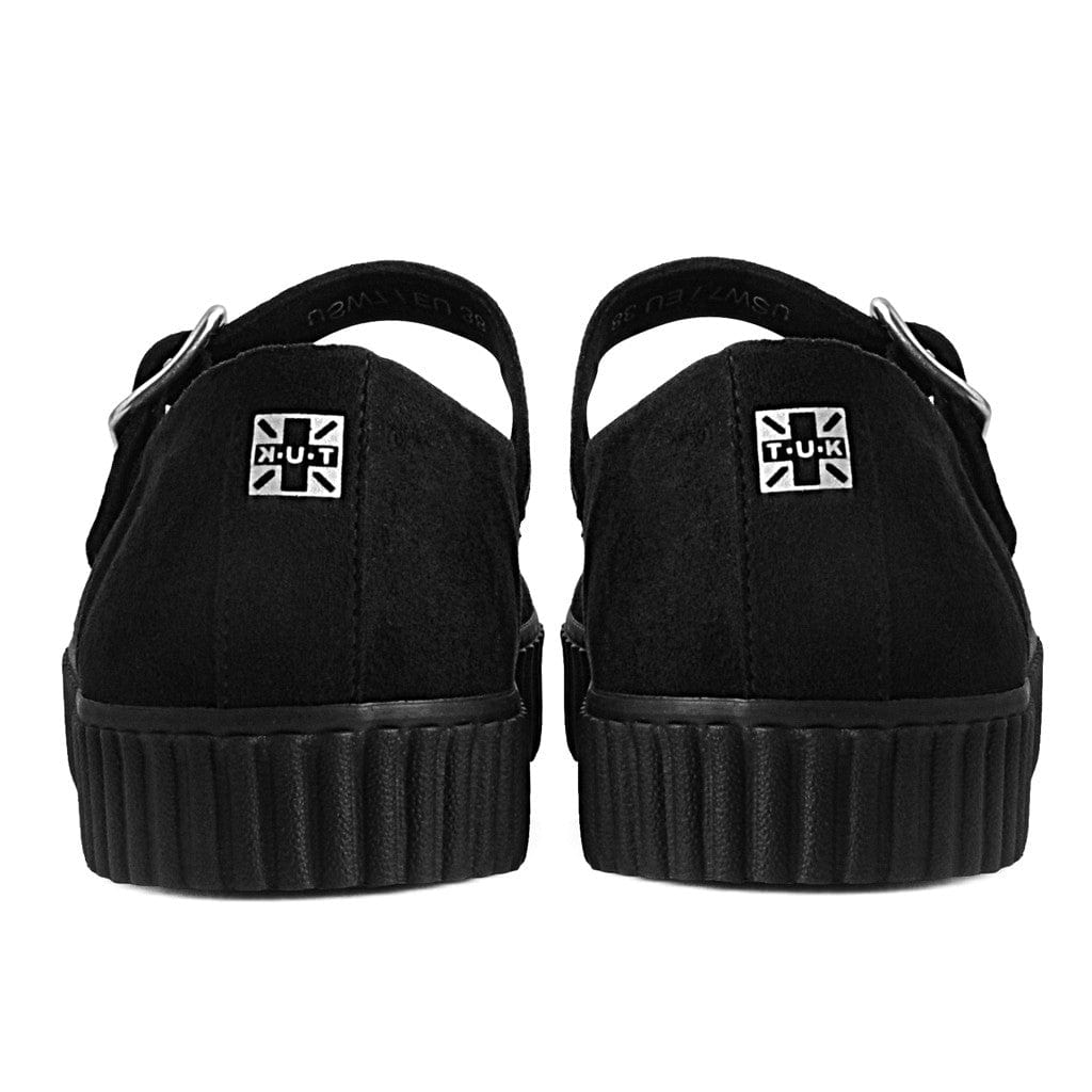 TUK Shoes Pointed Mary Jane Sneaker Black Vegan Suede