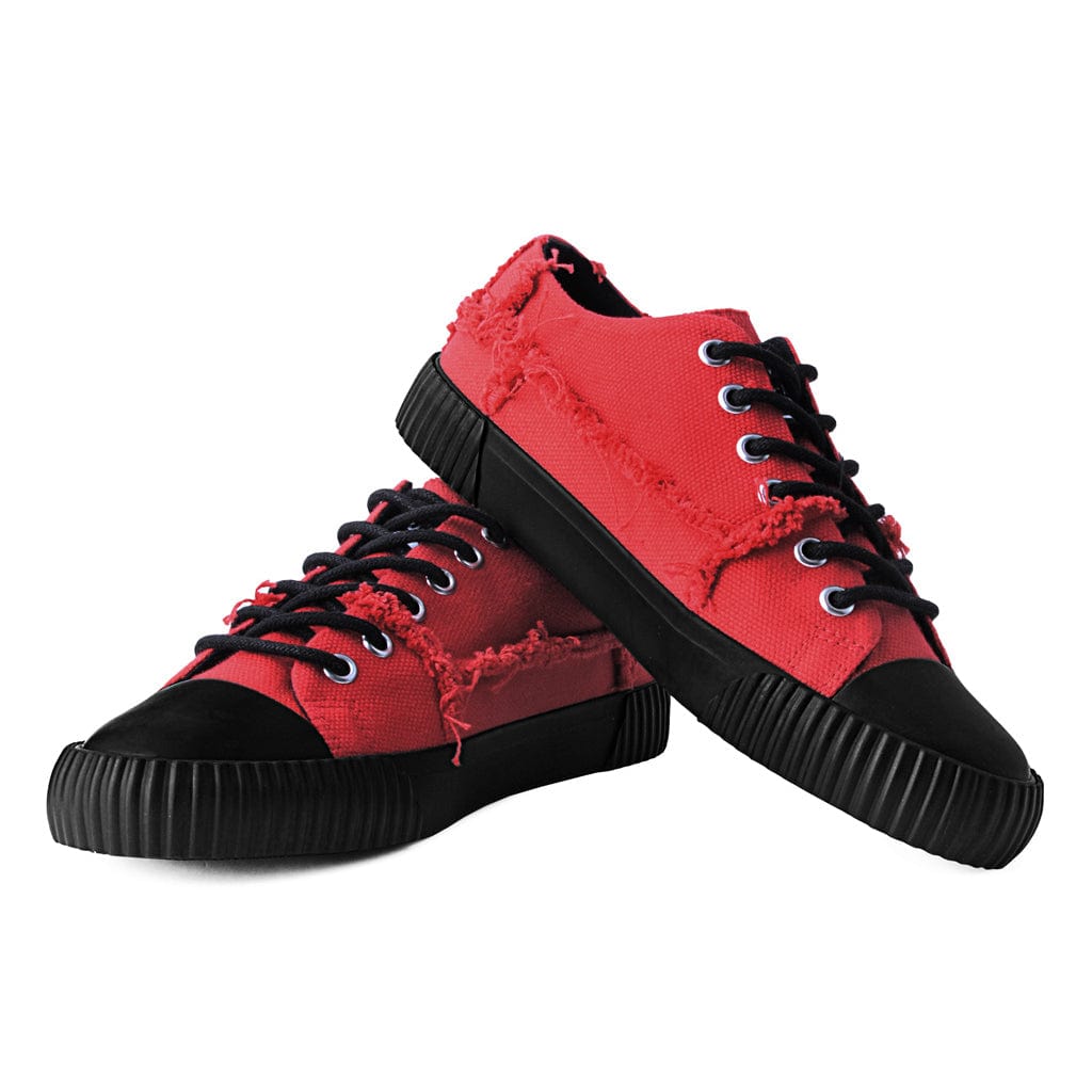 TUK Shoes Rubber Toe Sneaker Low Cut Red Raw Canvas