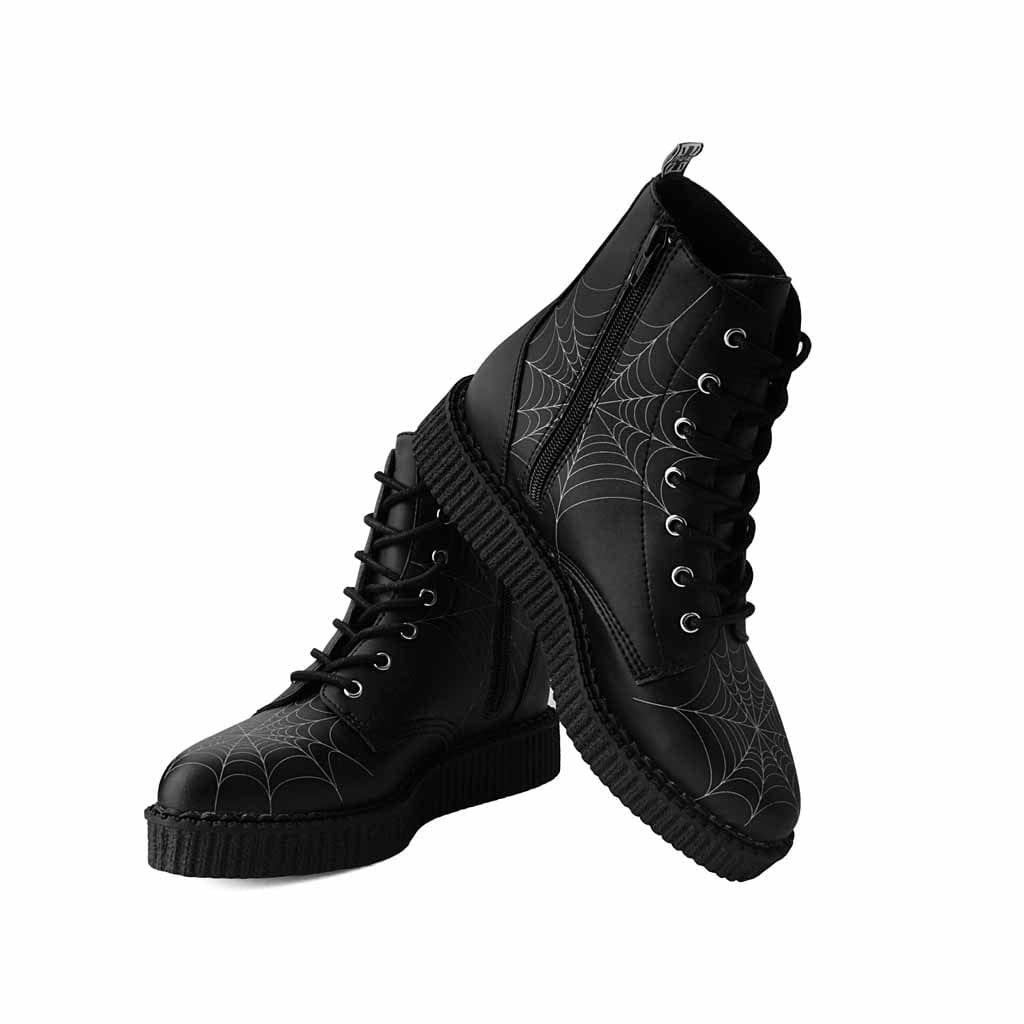 TUK Shoes Pointed Creeper Boot Black / Spiderweb Vegan TUKskin