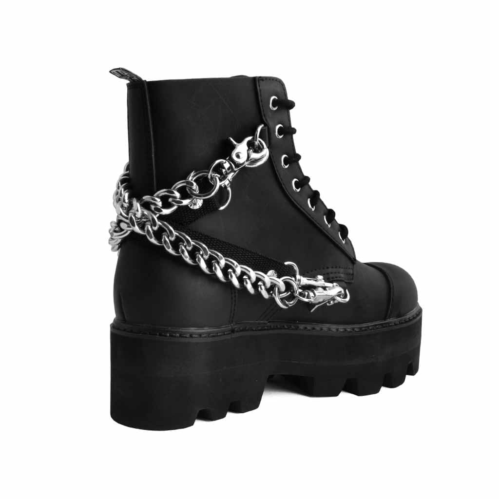 TUK Shoes Dino Lug Boot Black Chain / Bondage Strap
