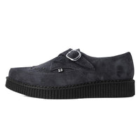 Pointed Creeper Monk Buckle Charcoal Suede