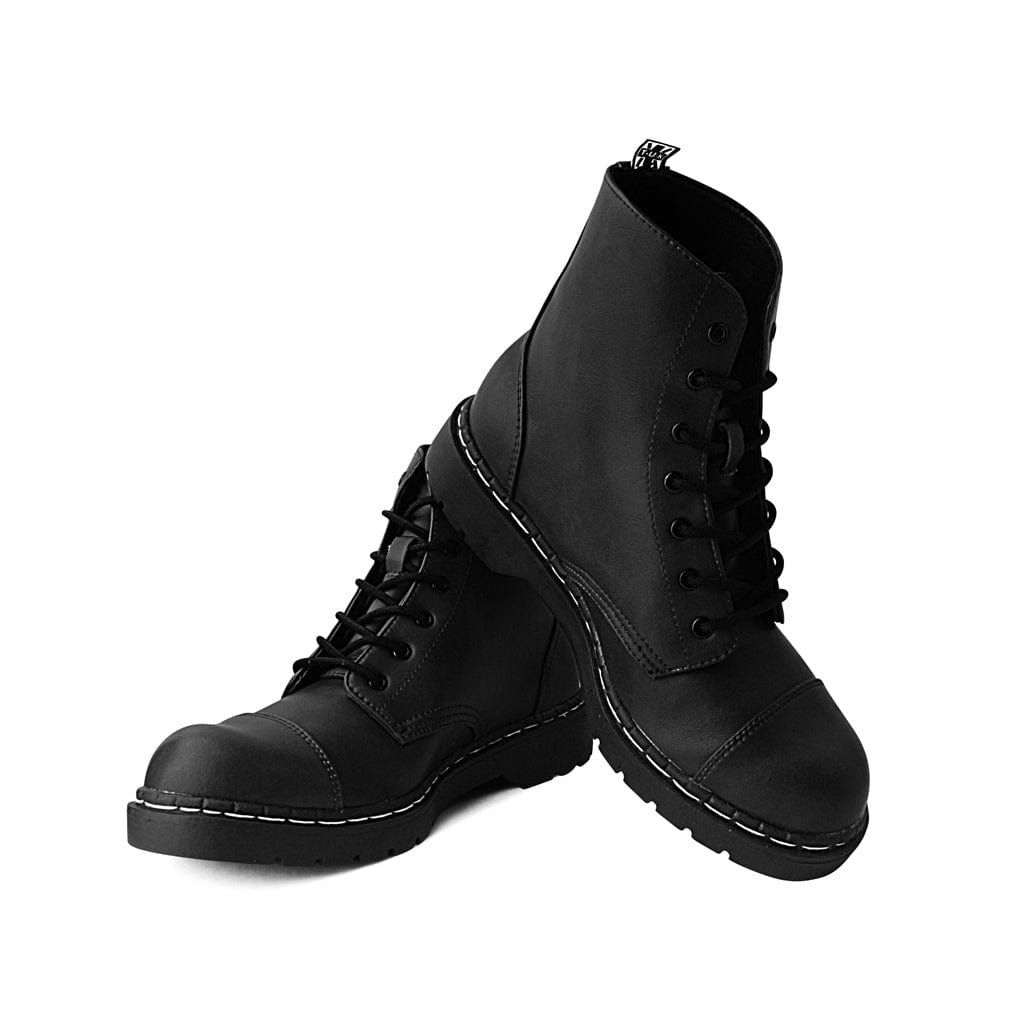 TUK Shoes 1991 Original 7 Eye Combat Boot Vegan Matt Black Vegan Leather