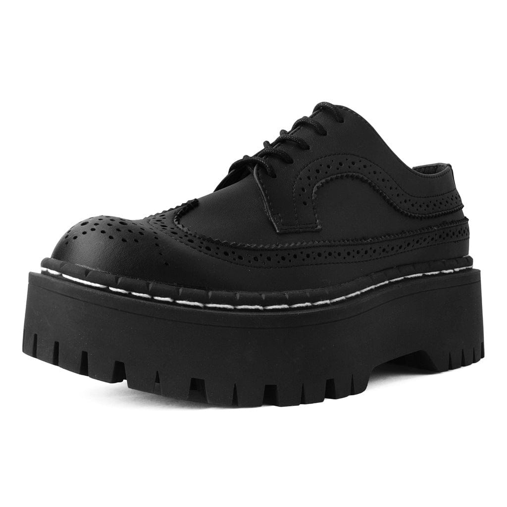 TUK Shoes Double Decker Brogue Lace Up Black TUKskin™