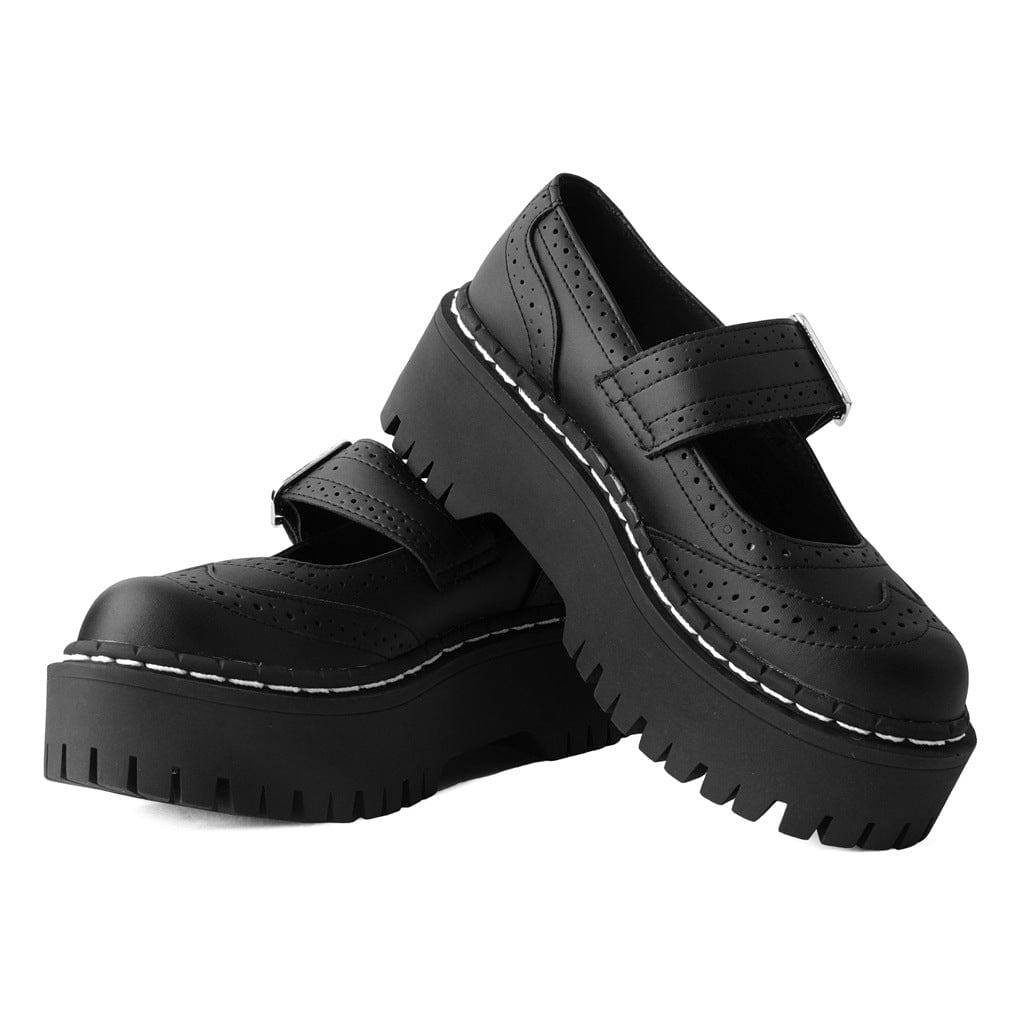TUK Shoes Double Decker Mary Jane Black Vegan TUKskin™
