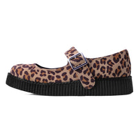 Viva Low Mary Jane Natural Leopard Faux Suede